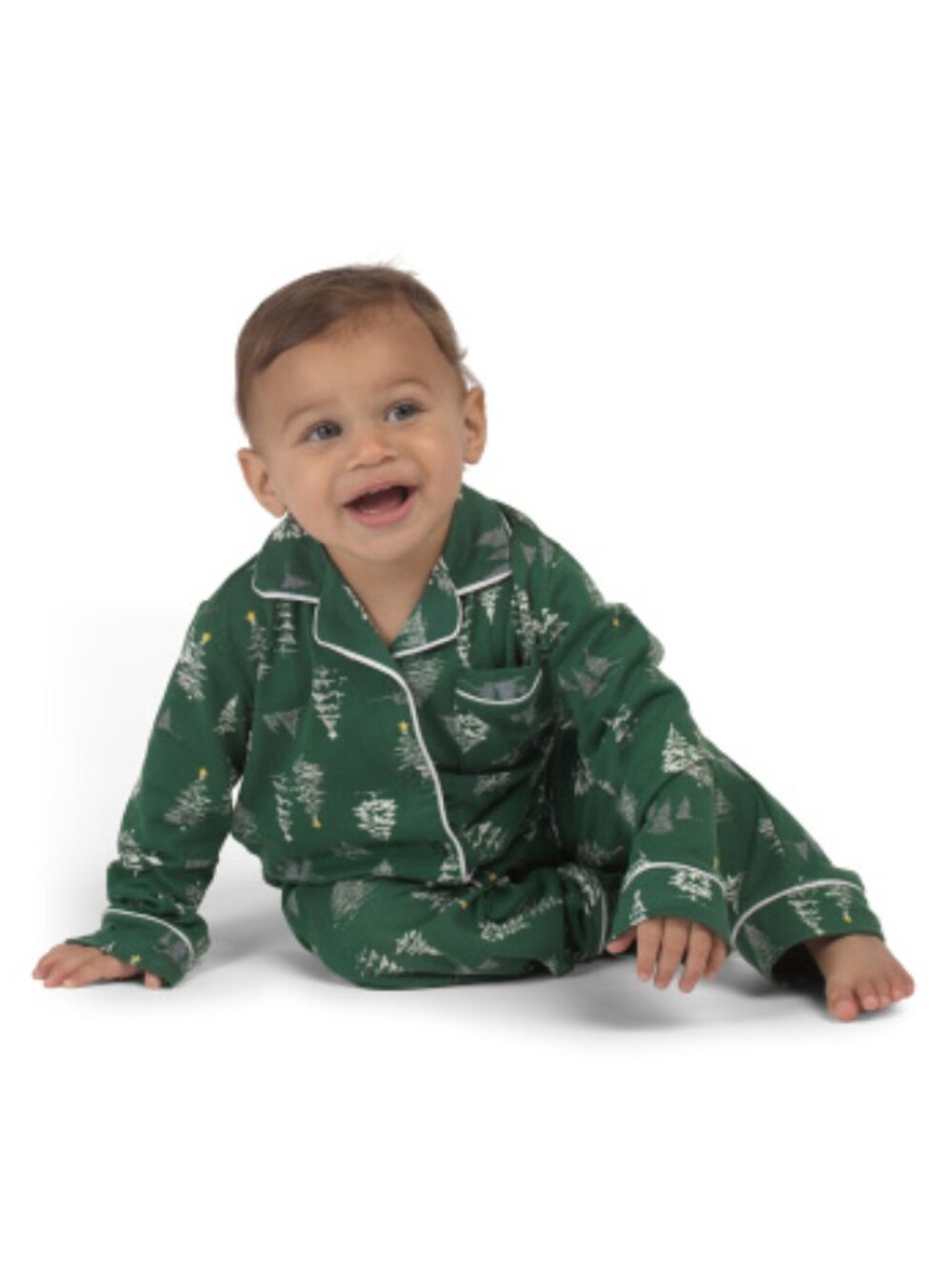 NWT TAHARI Toddlers 2pc Winter Trees Pajama Set With Scrunchie